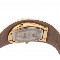 مملوكة مسبقًا ساعة يد نسائية أيغنر لاكويلا A41200 صدف ستانليس ستيل مطلي ذهب أبيض 36 مم