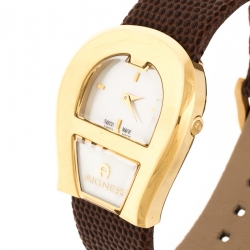 Aigner Mother of Pearl Gold Plated Stainless Steel Venezia A39200