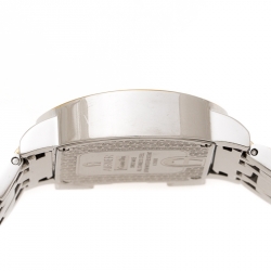 Pre Owned Aigner White Leaves Two-Tone Stainless Steel Genua Due A31600 Women's Wristwatch 31 mm