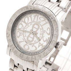 Pre Owned Aigner Silver Stainless Steel Cortina A26300 Women's Wristwatch 35 mm