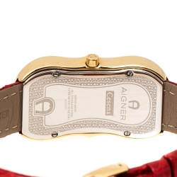 Pre Owned Aigner Mother of Pearl Gold Plated Stainless Steel Cesena A53200 Women's Wristwatch 23 mm