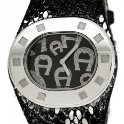 Pre Owned Aigner Black Stainless Steel Ravello Due A21000 Women's Wristwatch 43 mm