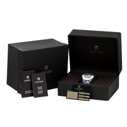 Pre Owned Aigner Black Stainless Steel Ravello Due A21000 Women's Wristwatch 43 mm