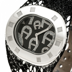 Pre Owned Aigner Black Stainless Steel Ravello Due A21000 Women's Wristwatch 43 mm