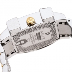 Aigner White Mother of Pearl Two-Tone Stainless Steel Diamonds Genua Due A31600 Women's Wristwatch 31 mm