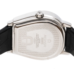 Pre Owned Aigner Mother Of Pearl Stainless Steel Leather Amalfi A32200 Women's Wristwatch 27 mm