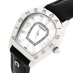 Pre Owned Aigner Mother Of Pearl Stainless Steel Leather Amalfi A32200 Women's Wristwatch 27 mm