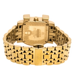 Pre Owned Aigner Silver Yellow Gold Plated Stainless Steel Genua Due A31600 Women's Wristwatch 31 mm