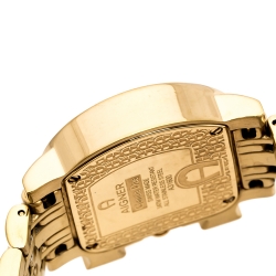 Pre Owned Aigner Silver Yellow Gold Plated Stainless Steel Genua Due A31600 Women's Wristwatch 31 mm
