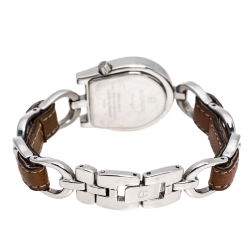 Pre Owned Aigner Black Stainless Steel Leather Perugia A07200 Women's Wristwatch 24.50 mm