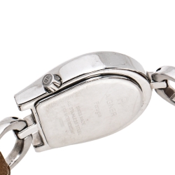 Pre Owned Aigner Black Stainless Steel Leather Perugia A07200 Women's Wristwatch 24.50 mm