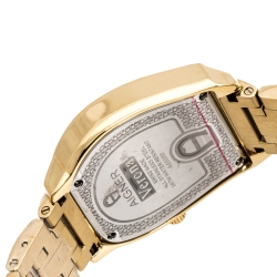 Pre Owned Aigner Silver Orange Butterfly Motif Gold Plated Stainless Steel Verona A48300 Women's Wristwatch 36 mm