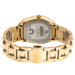 Pre Owned Aigner Silver Orange Butterfly Motif Gold Plated Stainless Steel Verona A48300 Women's Wristwatch 36 mm