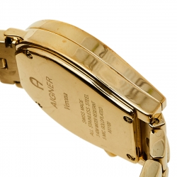 Pre Owned ساعة يد نسائية أيغنر فيرونا ايه01100 ألماس و ستانلس ستيل مطلي ذهب أصفر 33 مم