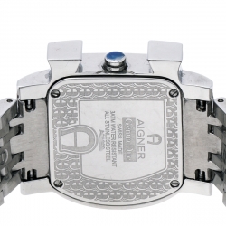 مملوكة مسبقًا Aigner Silver Burst Stainless Steel Genua Due A31600 Women's Wristwatch 31 mm