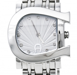 مملوكة مسبقًا Aigner Silver Burst Stainless Steel Genua Due A31600 Women's Wristwatch 31 mm