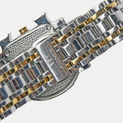 Pre Owned Aigner Mother of Pearl Two Tone Stainless Steel Genua Due A31600 Women's Wristwatch 31 mm