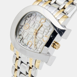 Pre Owned Aigner Mother of Pearl Two Tone Stainless Steel Genua Due A31600 Women's Wristwatch 31 mm