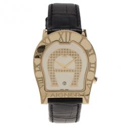 Pre Owned Aigner Gold Stainless Steel Verona Nuovo 44 Women's Wristwatch 36MM