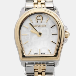 Aigner Mother of Pearl Two Tone Stainless Steel Verona 48100 Women's Wristwatch 26 mm