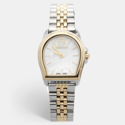 Aigner Mother of Pearl Two Tone Stainless Steel Verona 48100 Women's Wristwatch 26 mm