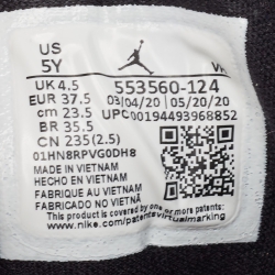 Pre Owned Air Jordans White/Blue Leather Air Jordan 1 hyper Royal Orange Peel Sneakers Size 37.5