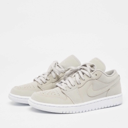 Pre Owned Air Jordans Grey Nubuck  Air Jordan 1 Grey Fog Sneakers Size 37.5