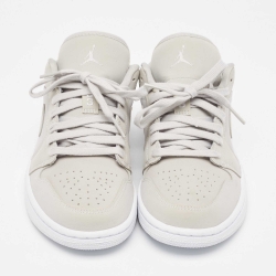 Pre Owned Air Jordans Grey Nubuck  Air Jordan 1 Grey Fog Sneakers Size 37.5