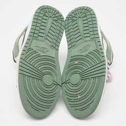 Pre Owned Air Jordans Green Leather Jordan 1 Mid Dutch Green Sneakers Size 39