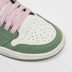 Pre Owned Air Jordans Green Leather Jordan 1 Mid Dutch Green Sneakers Size 39