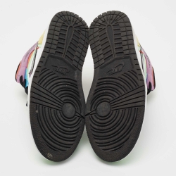 Pre Owned Air Jordan 1 Multicolor Leather Mid SE Light Club Sneakers Size 38
