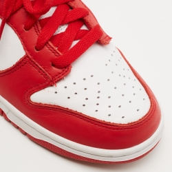 Pre Owned Nike Dunk Red/White Leather Low University Sneakers Size 38.5