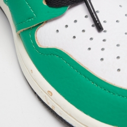 Air Jordans Tricolor Leather Air Jordan 1 Lucky Green Sneakers Size 37.5