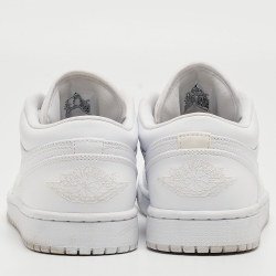 Air Jordans White Leather Jordan 1 Low Sneakers Size 40