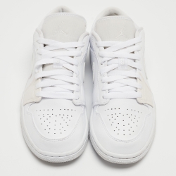Air Jordans White Leather Jordan 1 Low Sneakers Size 40