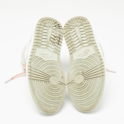 Pre Owned Air Jordans Green/White Leather Jordan 1 Retro High OG Seafoam Sneakers Size 38