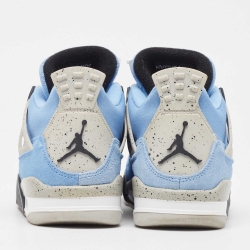 Pre Owned Air Jordans Blue Suede Jordan 4 University Blue Sneakers Size 37.5