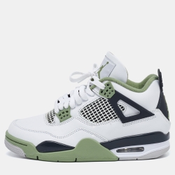 Air Jordans Tricolor Leather Jordan 4 Retro Seafoam Sneakers Size 38