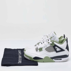 Air Jordans Tricolor Leather Jordan 4 Retro Seafoam Sneakers Size 38