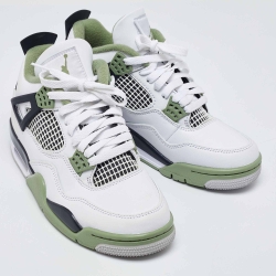 Air Jordans Tricolor Leather Jordan 4 Retro Seafoam Sneakers Size 38