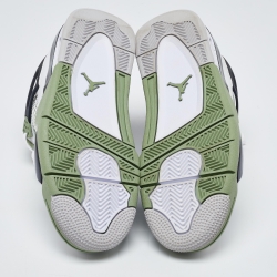 Air Jordans Tricolor Leather Jordan 4 Retro Seafoam Sneakers Size 38