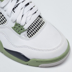 Air Jordans Tricolor Leather Jordan 4 Retro Seafoam Sneakers Size 38