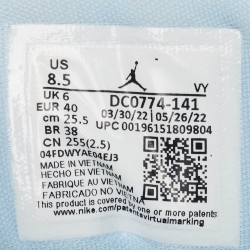 Pre Owned Air Jordans Blue/White Leather Jordan 1 Low White Ice Blue Sneakers Size 40