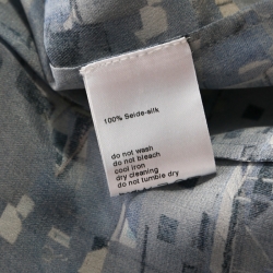 Akris Blue Marina Grande Print Silk Sleeveless Blouse M