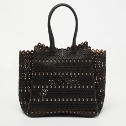 Pre Owned Alaia Black Leather Angele Tote