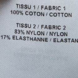 Pre Owned Alaia Blue Denim Plunge Neck Hooded Bodysuit S