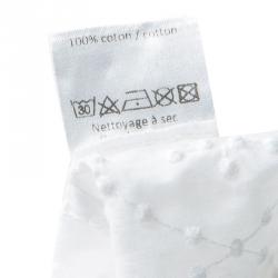 Pre Owned Alaia White Embroidered Cotton Long Sleeve High Low Shirt M