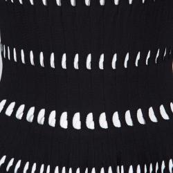 Pre Owned Alaia Monochrome Cutout Detail Sleeveless Skater Dress S