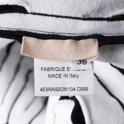 Pre Owned Alaia Monochrome Cutout Detail Sleeveless Skater Dress S