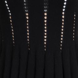 Pre Owned Alaia Black Cutout Detail Knit Sleeveless Fit and Flare Dress S
